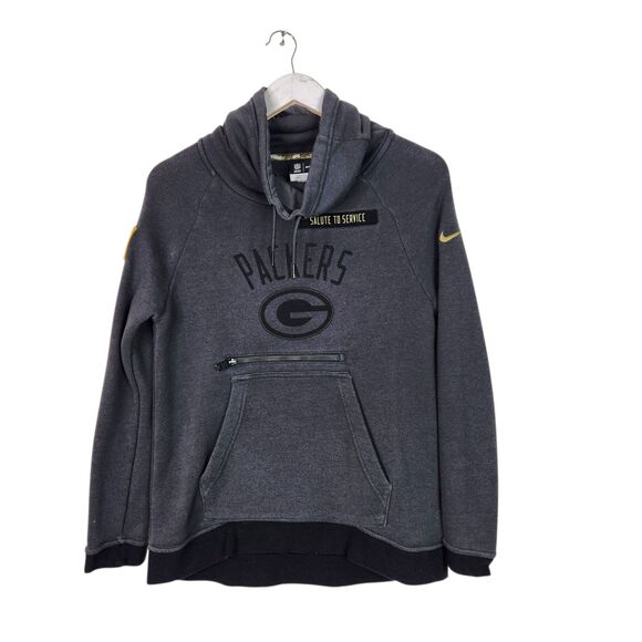 Green‎ Bay Packers Hoodie Womens XS NFL Football Salute to Service Nike Pullover - Picture 1 of 12